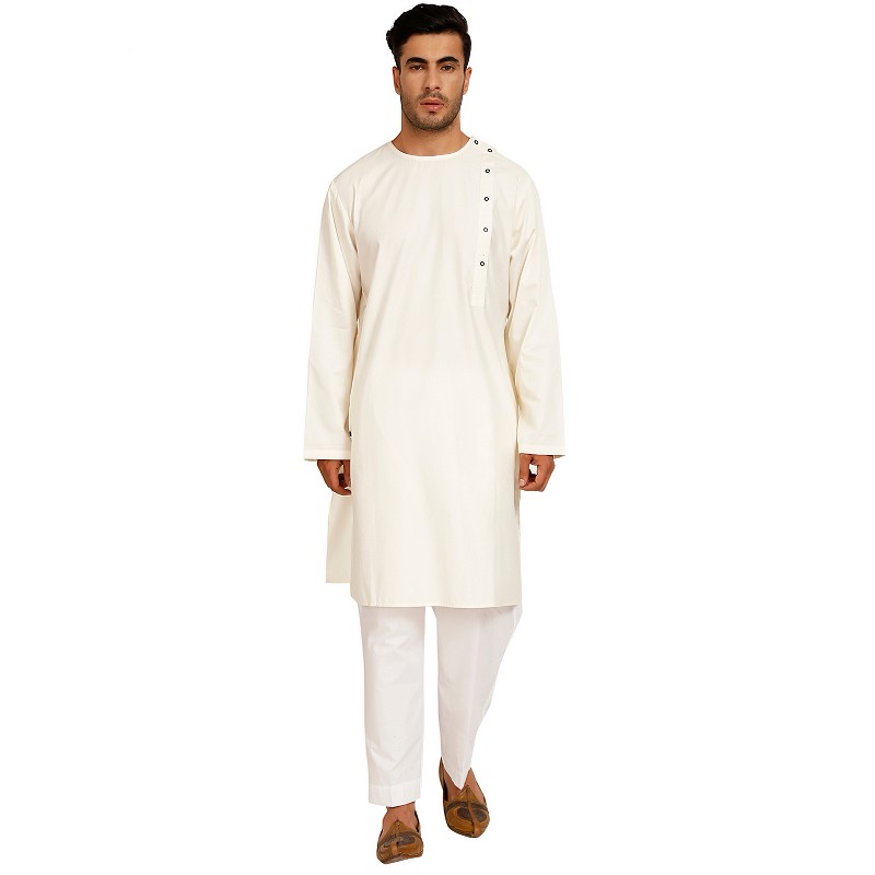 Cotton kurta online Buy designer round neck cotton long kurta for men